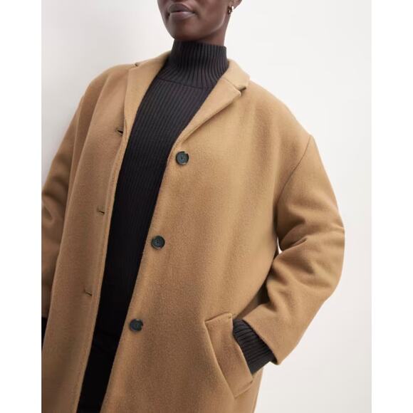 Everlane The Italian ReWool Cocoon Coat Camel Women XXS NWT - Picture 2 of 13